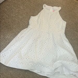 Charming White Eyelet Kids Dress